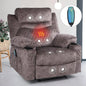 Overstuffed Massage Recliner Chair with Heat Fabric Massaging Manual Recliner with Cup Holders