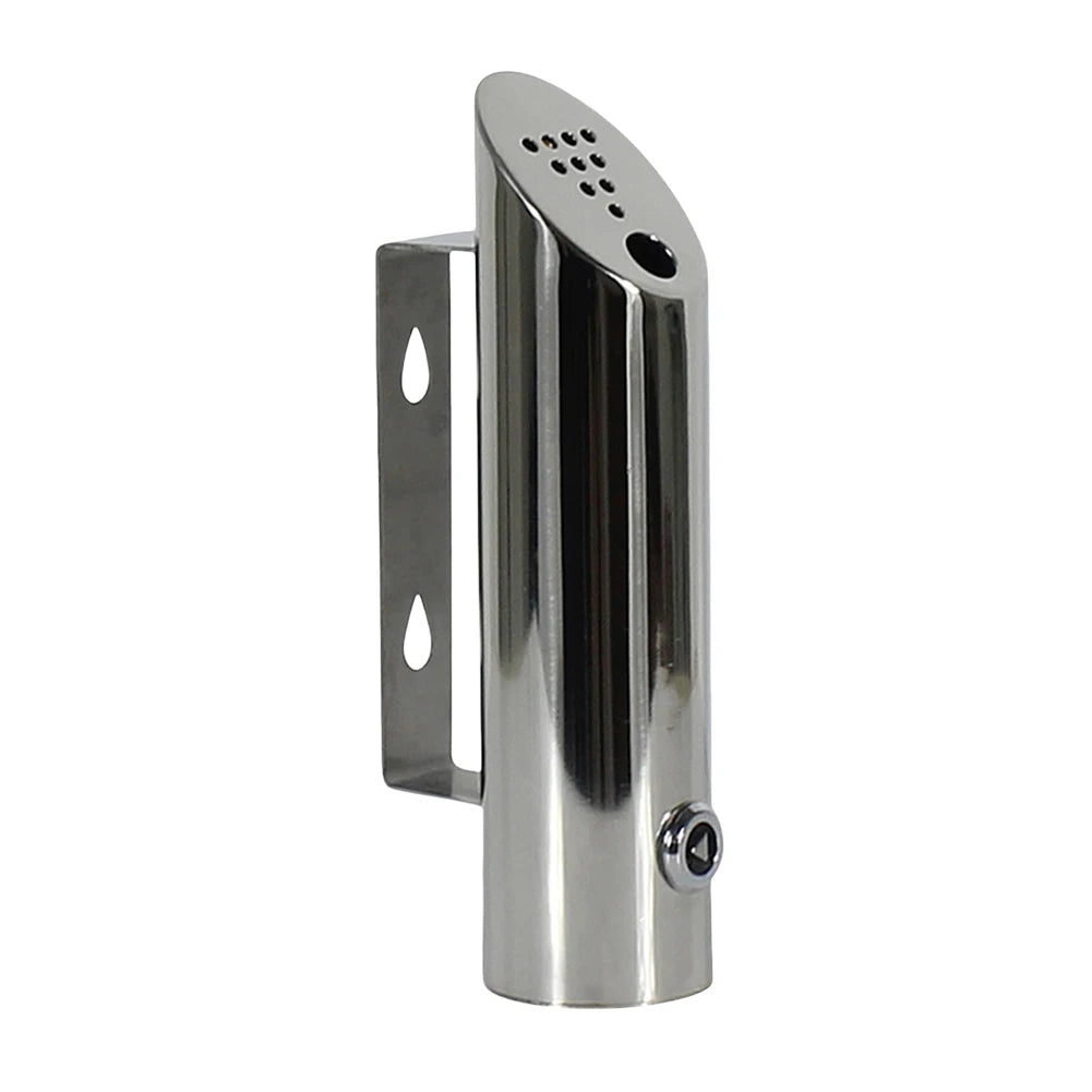 Wall Mounted Cylinder Cigarette Ash Bin Stainless Steel Outside Wall