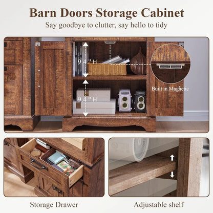Bookshelf with Storage Cabinet, 72" Tall Adjustable Shelves