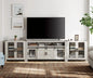 TV Stand Set for 100 inch TV,Door Storage Cabinet with Mesh  Adjustable