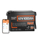 12V 100AH LiFePO4 Lithium Battery With Bluetooth Monitor Battery info 1280Wh For RV, Camper, Golf Cart, Trolling Motor