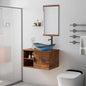 28" Bathroom Vanity Sink Combo Wall Mounted Floating Cabinet W/Open Shelves W/Mirror,  Faucet