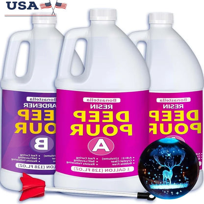 Deep Pour Epoxy Resin Kit 1.5 Gallon  Self Leveling High Hardness