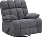 Oversized Extra Large Recliner Rocker Chair; Extra Wide; Manual Swivel Recliner