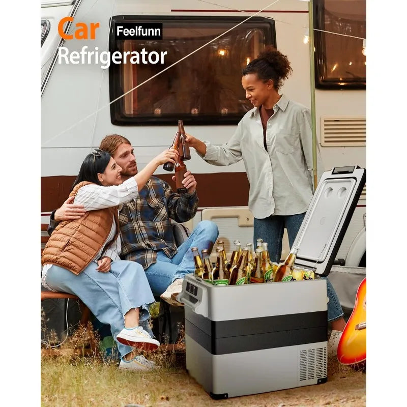 Portable 12 Volt Refrigerator Cooler or Freezer- 58 Quart(55L)  with AC/DC (Has Compressor)