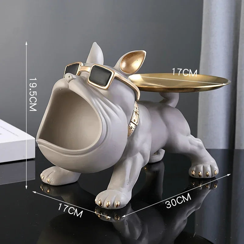 Home Decor Bulldog Figurine Dog Statue Storage  Resin Craft Art Sculpture