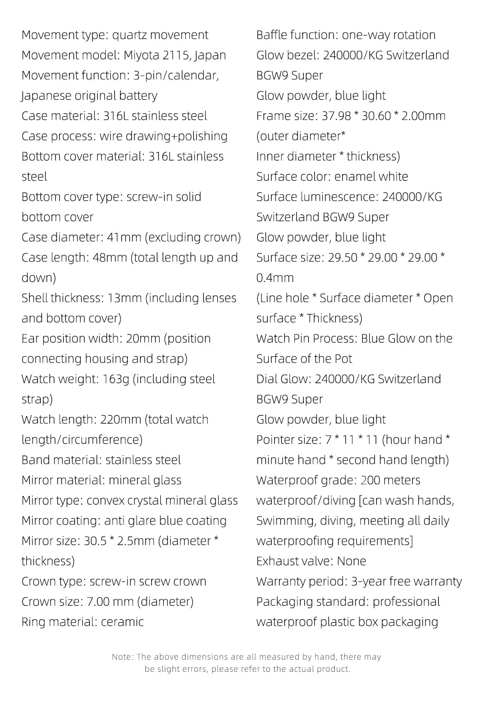 ADDIESDIVE Quartz Watch 316L Stainless Steel Windows Display Blue luminous 20Bar Ceramic Ring Waterproof Scuba