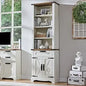 Bookshelf with Storage Cabinet, 72" Tall Adjustable Shelves