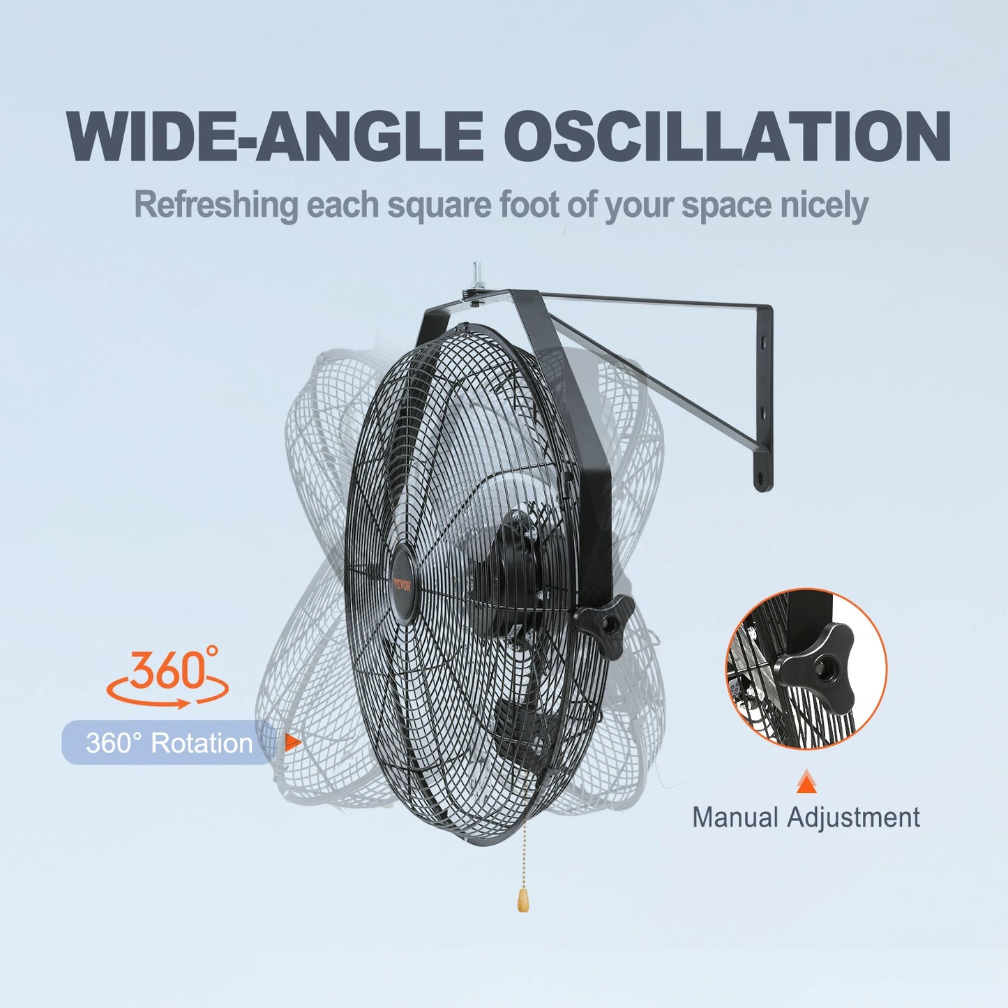 Wall Mount Fan High Velocity Waterproof for Warehouse Greenhouse Patio