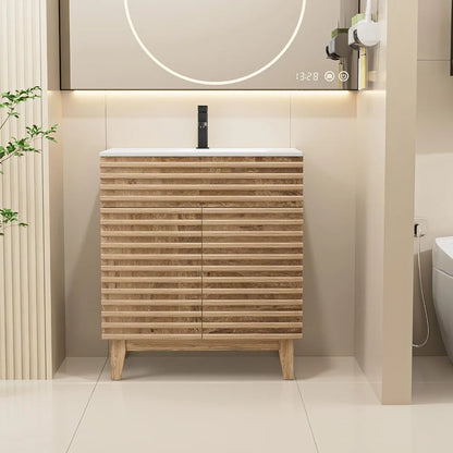 30" Bathroom Vanity with Sink Combo, Storage Cabinet  Ceramic Sink and Water Saving Faucet,