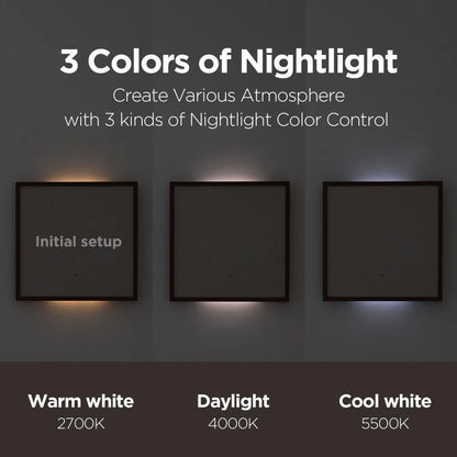 Wooden Frame LED Silent Wall Clock with Remote, Backlit Nightlight