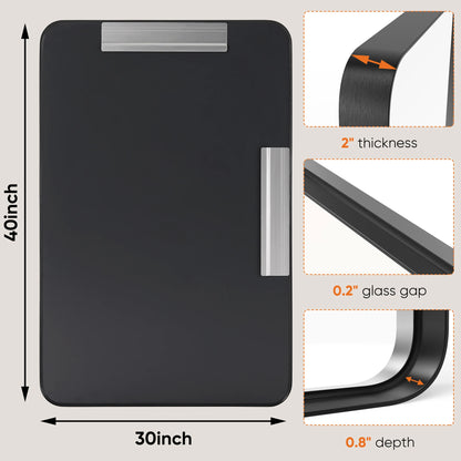 Matte Metal Framed Bathroom Mirror for Wall, Tempered Glass