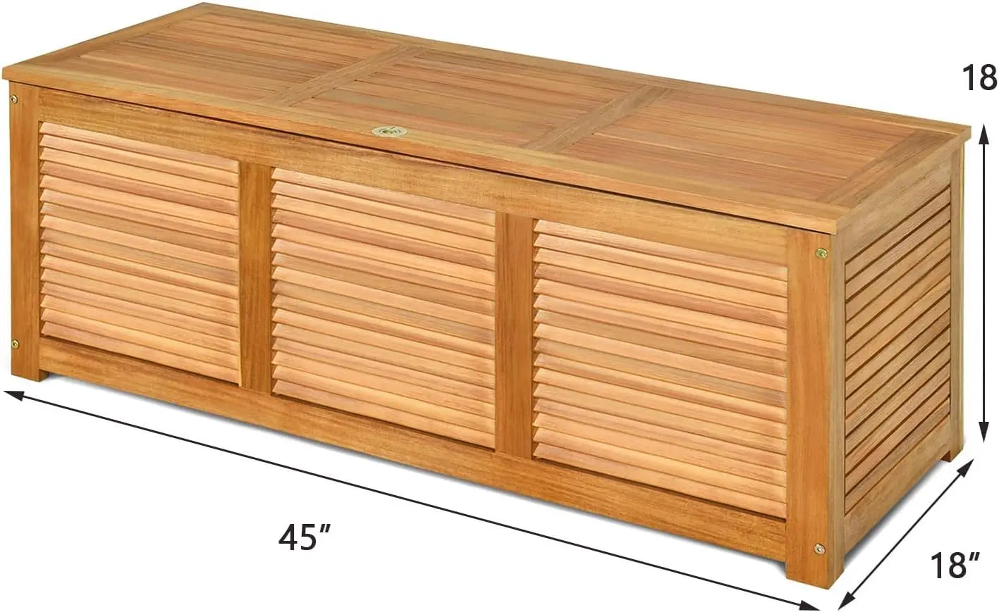 46 Gallon Acacia Wood Deck Box, Storage Bench
