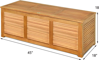 46 Gallon Acacia Wood Deck Box, Storage Bench