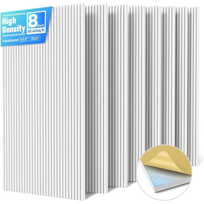 8-pack large sound-absorbing panels, self-adhesive sound absorption, 47.2 inches * 23.6 inches * 0.36 inches