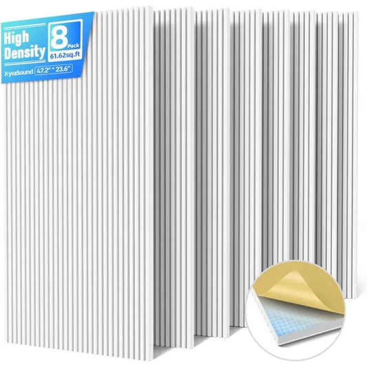 8-pack large sound-absorbing panels, self-adhesive sound absorption, 47.2 inches * 23.6 inches * 0.36 inches