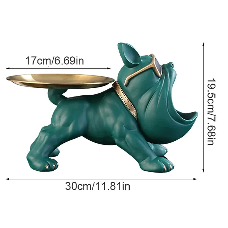 Home Decor Bulldog Figurine Dog Statue Storage  Resin Craft Art Sculpture