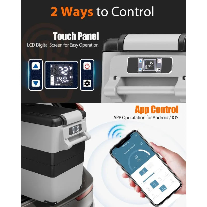 Portable 12 Volt Refrigerator Cooler or Freezer- 58 Quart(55L)  with AC/DC (Has Compressor)