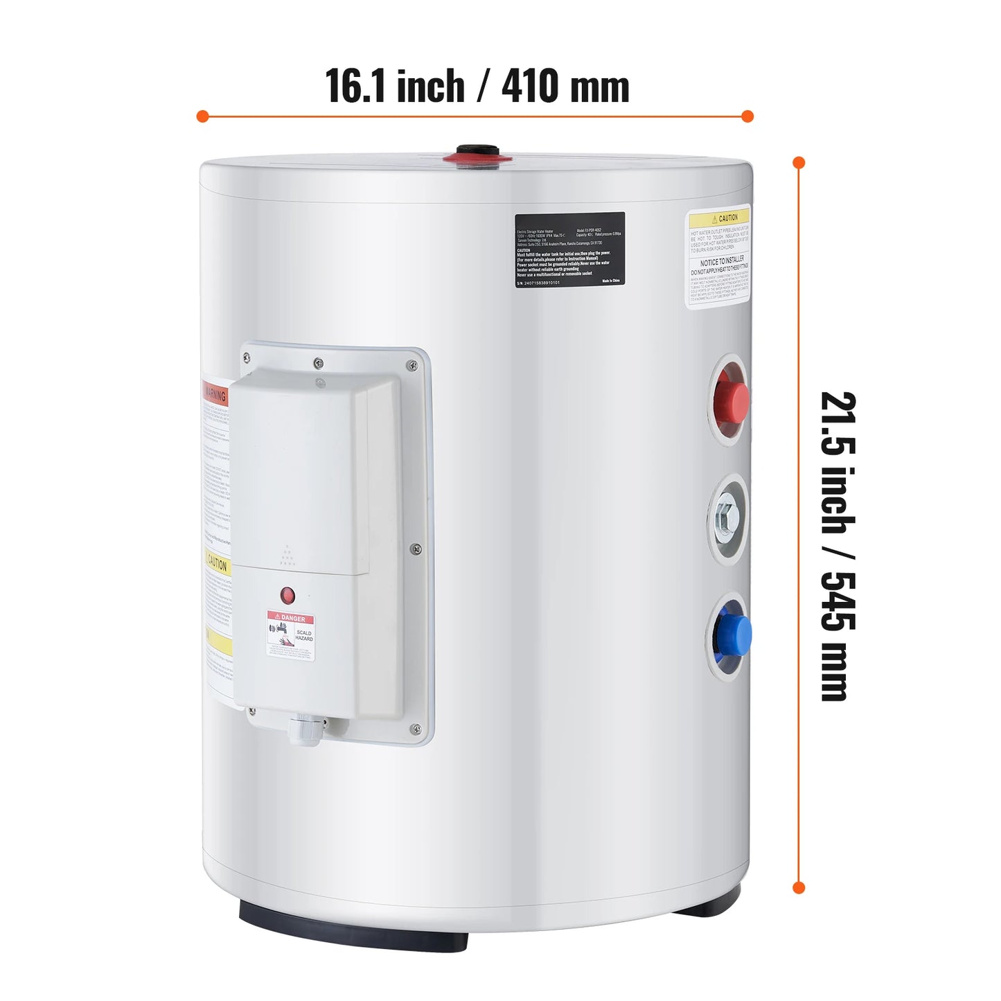 SucceBuy Electric Water Heater 40/70L Tank Instant Hot Water Heater 1.6Kw Tankless Water Heater w/ LED  110v
