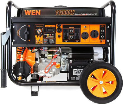 DF1100X 11000-Watt Dual Fuel; Electric Start Portable Generator with Wheel Kit and CO Shutdown Sensor