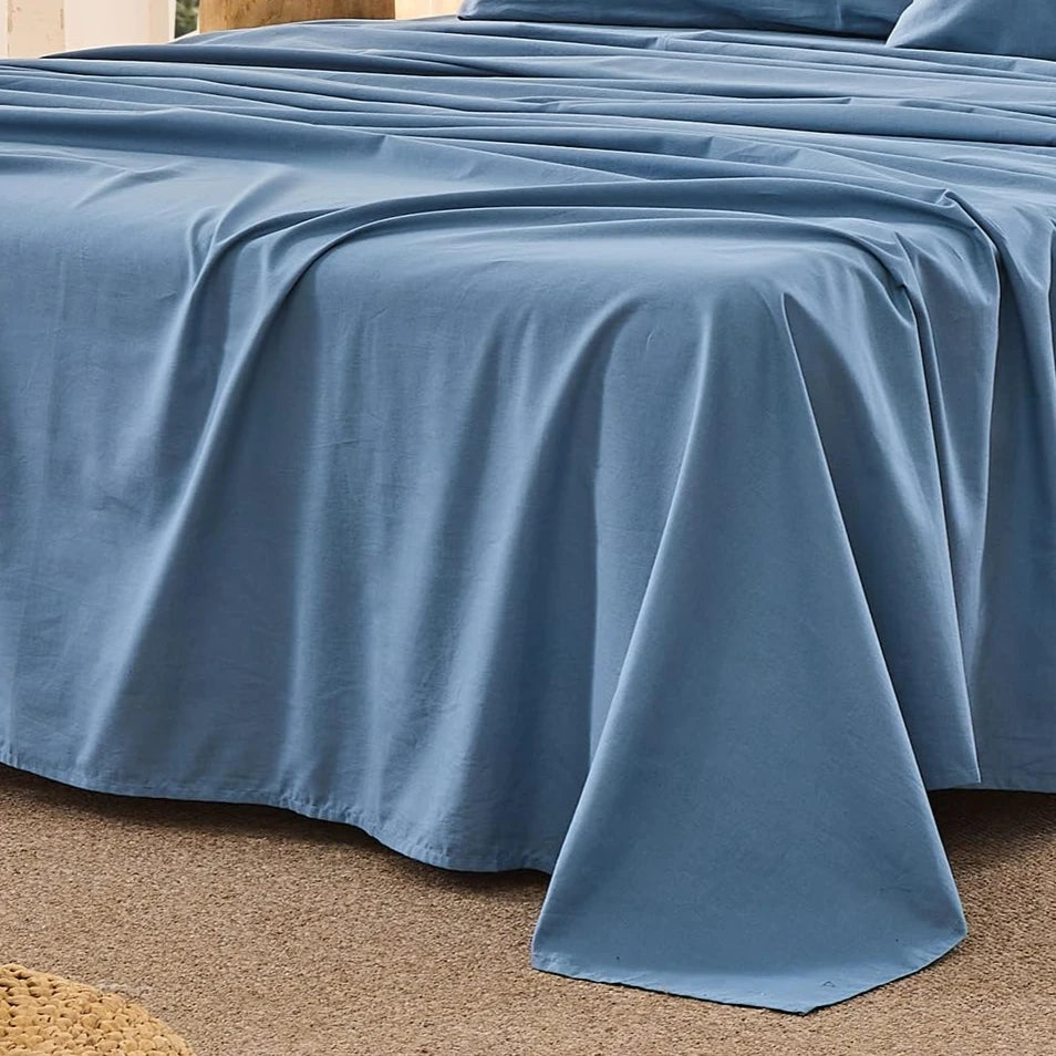 100% French Washed Pure Linen Sheets, Breathable and Cooling Bed Sheets, Soft Durable for Hot Sleepers Anti-Tear Line Flax Sheet