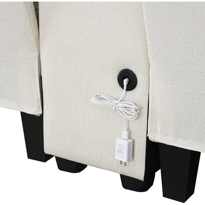 Linen Fabric Sectional Sofa with Console,114.2inch  4-Seat Couch with 4 Pillows