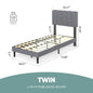Wooden Solid Bed Frame with Fabric Upholstered 800LBS Sturdy Slats Support