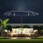 Double Sided Patio Umbrella - 13ft Solar Lights LED Lighted with Base Included