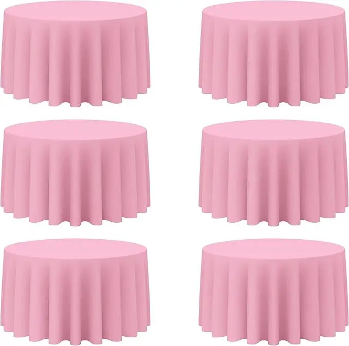 6 Pack Round Tablecloths 120 Inch - Circle, Washable