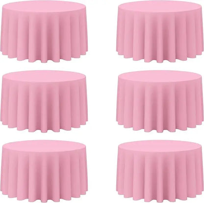 6 Pack Round Tablecloths 120 Inch - Circle, Washable