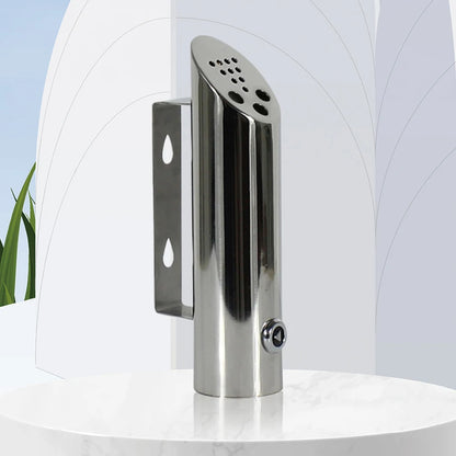 Wall Mounted Cylinder Cigarette Ash Bin Stainless Steel Outside Wall