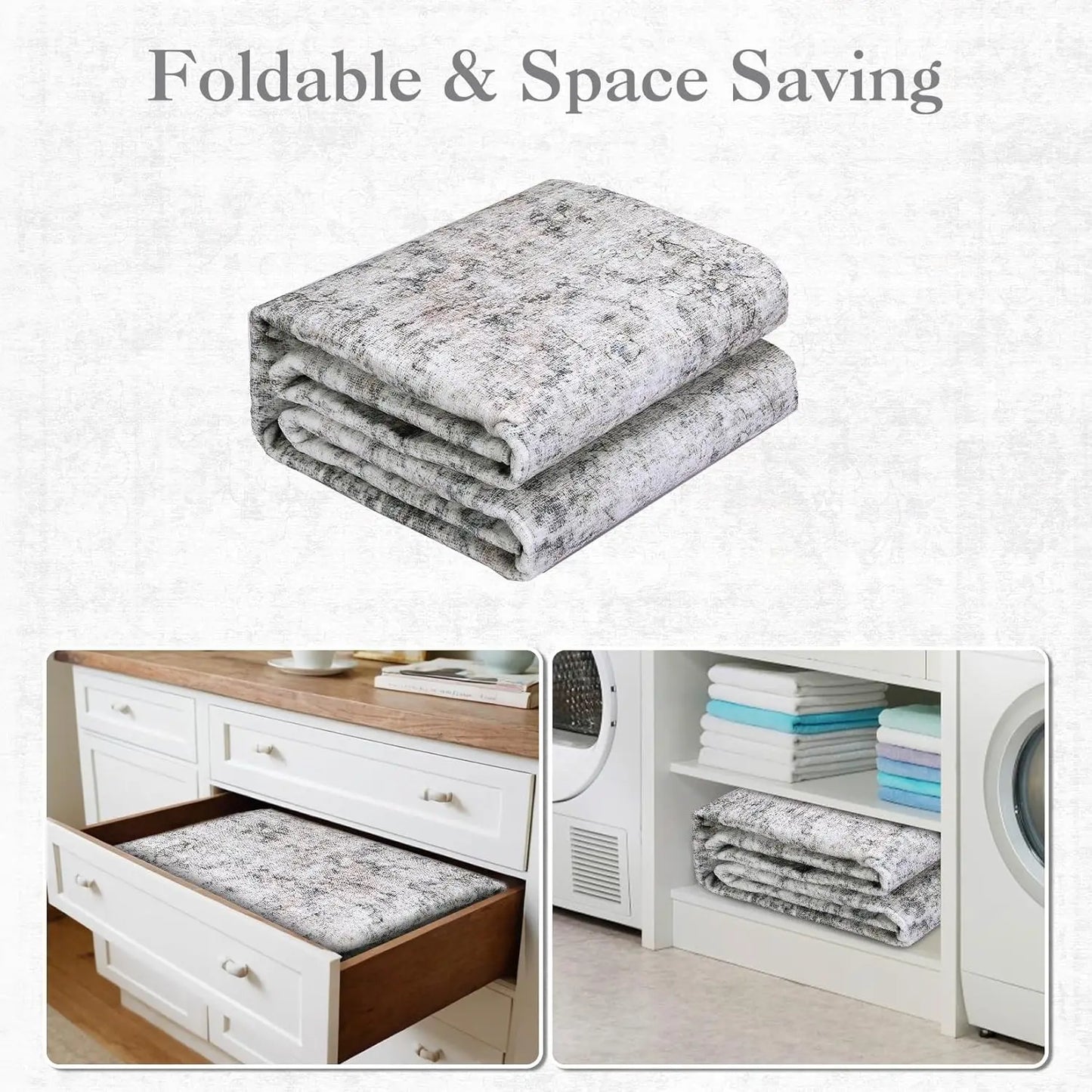 Washable Area Rug Stain-Resistant Throw Rug Indoor Carpet