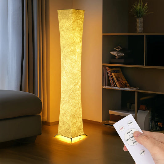 Soft Light Floor Lamp, 52" Simple Design Slim Warm Light 3000K LED Tyvek Fabric Shade Standing Lamp