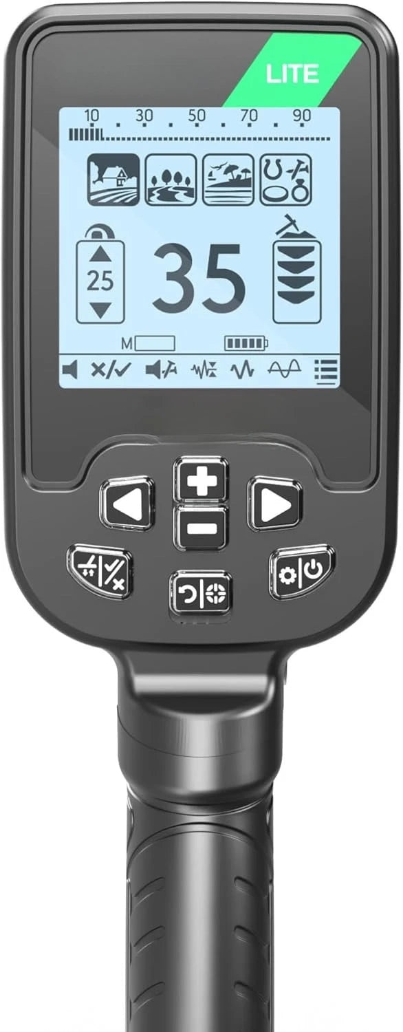 Metal Detector with 9.5” Waterproof DD Search Coil, Vibration for Detecting Underwater, Beach and All Metal Search Modes