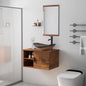 28" Bathroom Vanity Sink Combo Wall Mounted Floating Cabinet W/Open Shelves W/Mirror,  Faucet