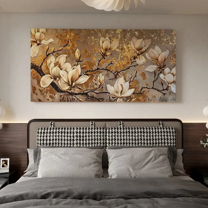 Golden Lily canvas art, 1.5 inch thick wood frame, canvas printed large mural for modern homes and offices