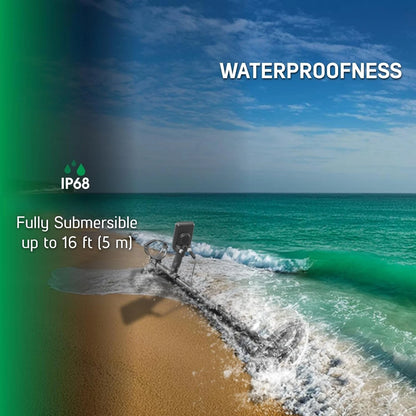 Metal Detector with 9.5” Waterproof DD Search Coil, Vibration for Detecting Underwater, Beach and All Metal Search Modes