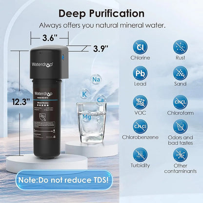 Waterdrop Under Sink Water Filter System, Reduces PFAS, PFOA/PFOS, Lead, Chlorine, Bad Taste 8K Gallons