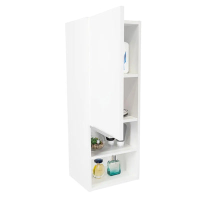 Mila Bathroom Cabinet, Two Interior  Shelves, Two External Shelves, Single Door Cabinet White