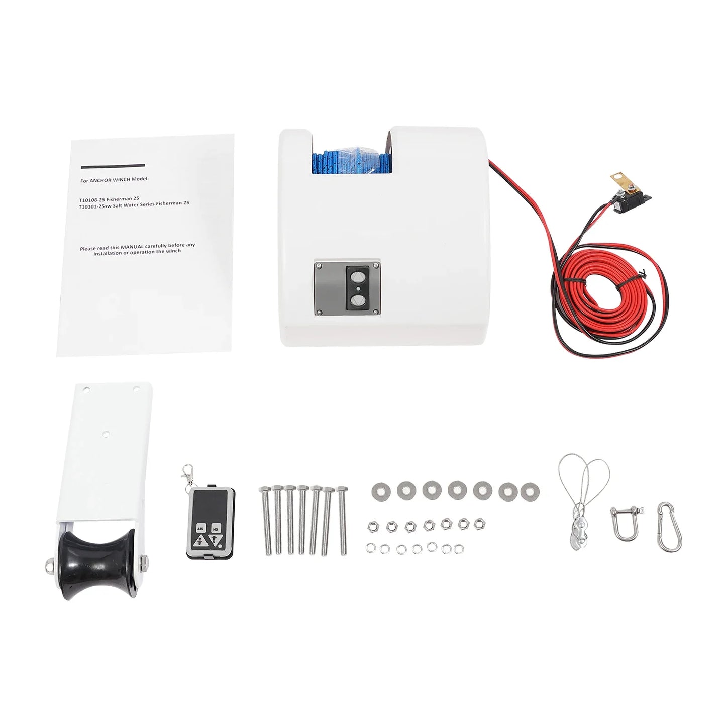 Boat Electric Anchor Winch,12V Waterproof Windlass with Remote Control,Premium for 25lbs Boat Anchor