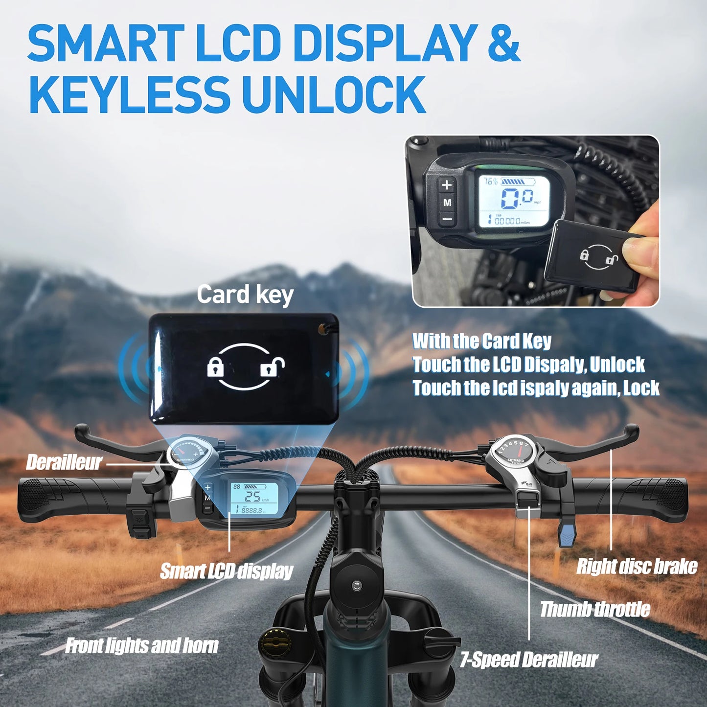 Electric Bicycle, 26" or  24" Electric Mountain Bike with 36V Battery Peak 500W Motor,21 Speed Ebike