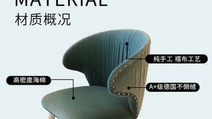 Set Of 2 Upholstered Wing Back Dining Chairs Living Room Designer Kitchen