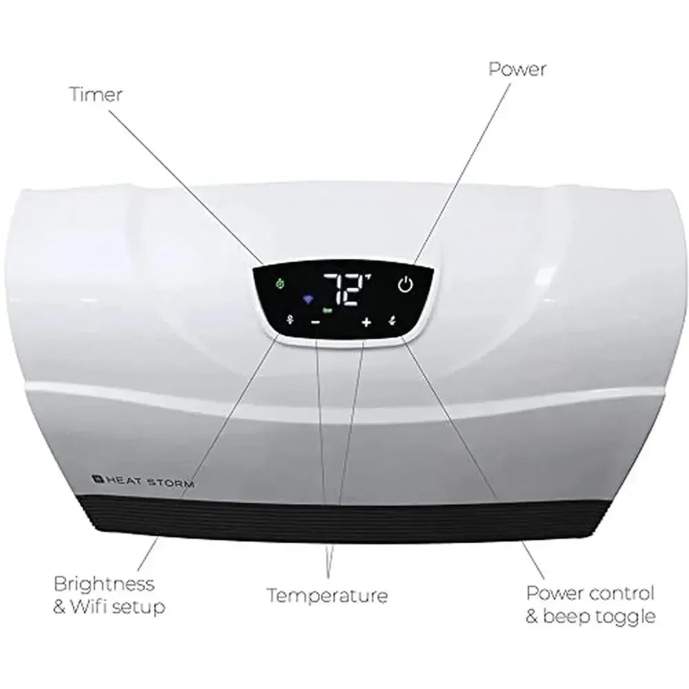 Infrared Heater Wifi Control Wall Mount Touch Screen Digital Thermostat Indoor 1500W 5200 BTU Safe Grill