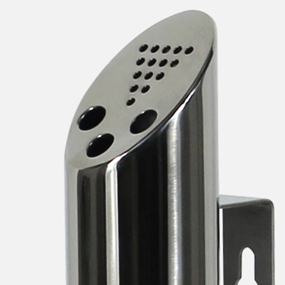 Wall Mounted Cylinder Cigarette Ash Bin Stainless Steel Outside Wall