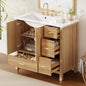 36 inch Bathroom Vanity with Sink, Wood  Storage Cabinet with 3 Drawer, 1 Bottom Divider Drawer