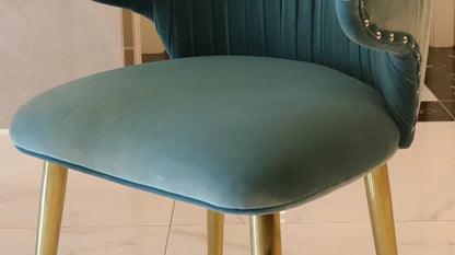 Set Of 2 Upholstered Wing Back Dining Chairs Living Room Designer Kitchen