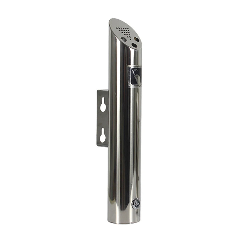 Wall Mounted Cylinder Cigarette Ash Bin Stainless Steel Outside Wall