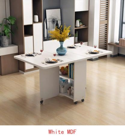 Folding Drop Leaf Dining Table Set for 4 with 4 Chairs, Space Saving Foldable or use as kitchen island