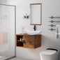 28" Bathroom Vanity Sink Combo Wall Mounted Floating Cabinet W/Open Shelves W/Mirror,  Faucet