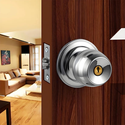 Keyed Entry Door Knob Stainless Steel Interior and Exterior